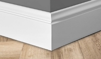 ПОЛИСТИРОЛОВАЯ НАПОЛЬНАЯ ПОЛОСКА ПВХ uhd (не МДФ) 14х80мм длина 200см белая