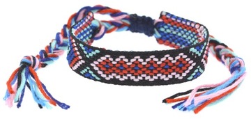 Pleciona bransoletka w stylu etnicznym boho - kolorowe frędzle