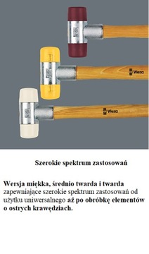 ПЛАСТИКОВЫЙ МОЛОТОК ДЛЯ НАПРЯЖЕНИЯ 100Г 35ММ WERA