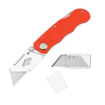 Нож для обоев ТРАПЕЦИАЛЬНЫЙ, МЕТАЛЛИЧЕСКИЙ НОЖ ДЛЯ ОБИВКИ, ПРОЧНЫЙ, СКЛАДНОЙ + 3 лезвия