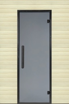 Drzwi do sauny ROBIN 8x20 GRAFIT 79x199 cm Czarna rama