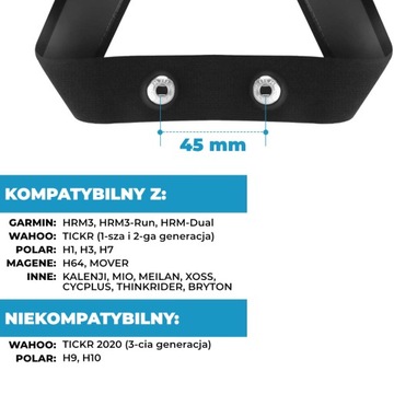 Ремешок для электродов пульсометра для GARMIN POLAR WAHOO