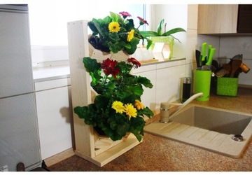 Деревянная подставка для цветов, вертикальный гербарий, стоячие травы на 6 сосновых горшков.