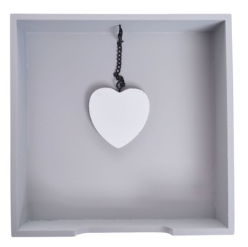 ДЕРЕВЯННАЯ САЛФЕТНИЦА СЕРАЯ С СЕРДЦЕМ