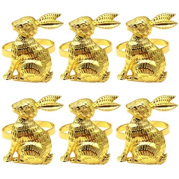 Water-proof 6Pcs Useful Delicate Design Napkin Holders Metal Easter Napkin