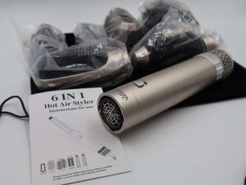 ЩЕТКА-ФЕН 6 В 1 МОЩНАЯ 1000 ВТ - ЗОЛОТОЙ НАБОР