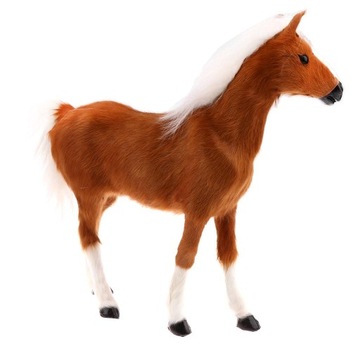 Symulacja pluszowego konia zwierzęcego domowego brązowego