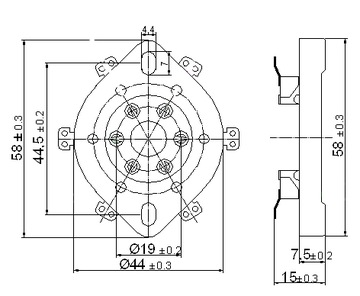 PODSTAWKA CERAMICZNA 6PIN OB14 2A5 310A 6AB5
