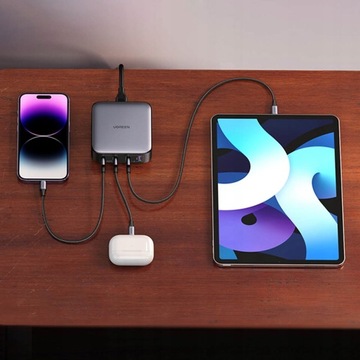 Сетевое зарядное устройство UGREEN CD328 Nexode GaN 3xUSB-C