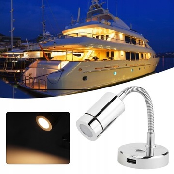 LAMPKA KINKIET 12V LED LAMPA OBROTOWA USB
