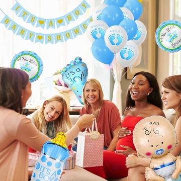 НАБОР ГИРЛЯНДЫ С СИНИМ ШАРОМ ШАРЫ С БАНТОМ УКРАШЕНИЯ ДЛЯ ДЕТСКОГО ДУША ДЛЯ МАЛЬЧИКА