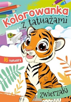KOLOROWANKA Z TATUAŻAMI ZWIERZAKI 16 TATUAŻY