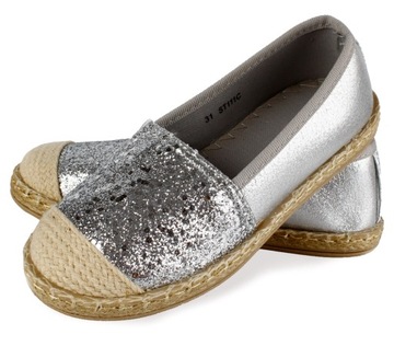 КРОССОВКИ, эспадрильи, слипоны, серебристый 31