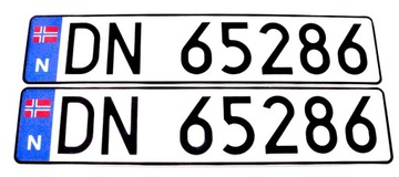 НОРВЕГИЙСКИЙ НОМЕРНОЙ ЗНАК С НОРВЕЖСКИМ ТИСНЕЕМ