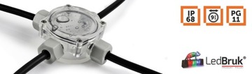 Монтажная коробка HERMETIC разъем IP68 x4