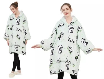 BLUZA KOC Gruba Kocobluza Futrzak Hoodie XXL