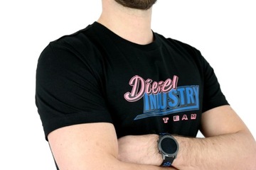 DIESEL T-shirt męski TDSL40 czarny z logo L