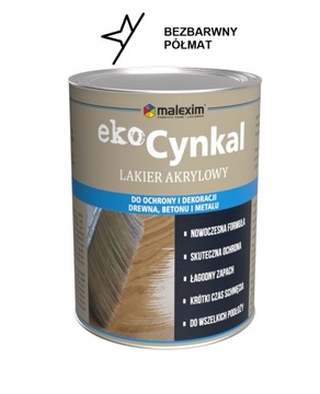 Lakier akrylowy EKOCYNKAL 10L BEZBARWNY PÓŁMAT