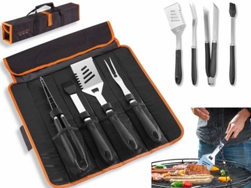 ZESTAW DO GRILLOWANIA SZTUĆCE DO GRILLA 5 ELEMENTÓW + TORBA