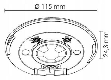 УЛЬТРА ПЛОСКИЙ СВЕТОДИОДНЫЙ ПОТОЛОЧНЫЙ ДАТЧИК ДВИЖЕНИЯ PIR 360°