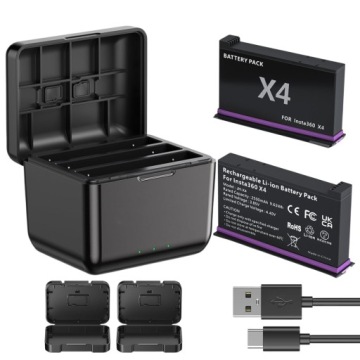 Usb Nabíječka Pro INSTA360 X4 2X Akumulátor Baterie 2500 mAh