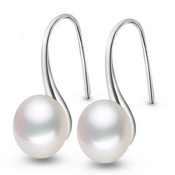 Eleganckie kolczyki wiszące perły - perła SREBRNE