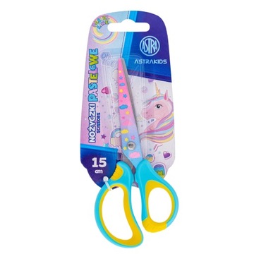 Nożyczki Szkolne Z Ergonomicznym Uchwytem 15cm ASTRAKIDS Unicorn Niebieskie