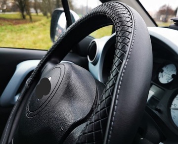 VW Caddy Jetta Lupo Sharan Up Pokrowiec na kierownice czarny PREMIUM