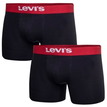 LEVI'S BOKSERKI MĘSKIE MAJTKI BOXER BRIEF 2P CZARNE r.L