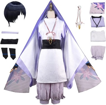Genshin Impact Scaramouche Cosplay Kostium PERUKA HALLOWEEN ŚWIĘTA, M