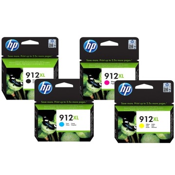 4x TUSZ HP 912XL OFFICEJET PRO 3YL84AE 8013 8010 8014 8015 8020 8023 8024