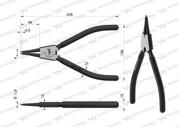 ЩИПЦЫ ДЛЯ КОЛЬЦО 240 ММ НАРУЖНЫЕ WARYŃSKI