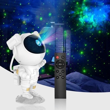 PROJEKTOR GWIAZD NIEBA LED LAMPKA NOCNA ASTRONAUTA Z PILOTEM