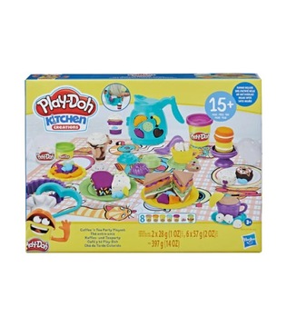 PLAY-DOH CIASTOLINA ZESTAW CZAS NA HERBATKĘ KAWĘ CIASTO MASA PLAYDOH 8 TUB
