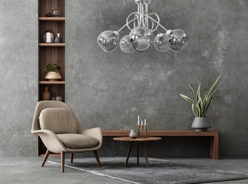 СОВРЕМЕННЫЙ ПОТОЛОЧНЫЙ ПОДВЕСНОЙ СВЕТИЛЬНИК ХРОМ ГРАФИТ LOFT СВЕТОДИОДНАЯ ЛЮСТРА