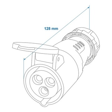 Gniazdo CEE 16A - prosta 16A WTYCZKA ŻEŃSKA 230V złącze kamper przyczepa