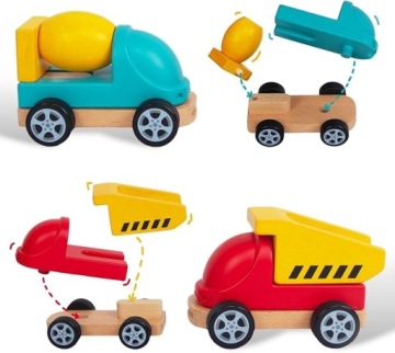Дерев'яні машинки для дітей WOODENFUN вантажівка бетономішалка