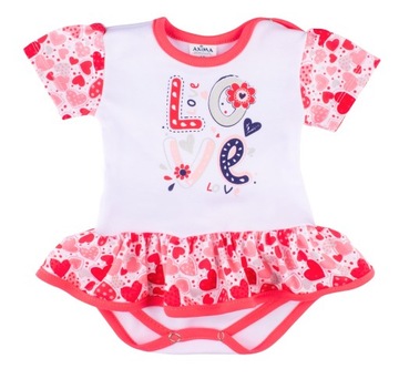 Body dziewczęce sukienka bodo-sukienka r. 80 LOVE