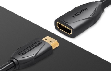 ПОЗОЛОЧЕННЫЙ УДЛИНИТЕЛЬНЫЙ КАБЕЛЬ VENTION 2X HDMI 2.0 UHD 4K FULL HD 5M