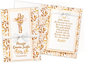 PIERWSZA KOMUNIA ŚWIĘTA życzenia na komunię PAMIĄTKA komunijna KARTKA DUŻA