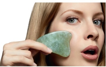 KAMIEŃ PŁYTKA GUA SHA MASAŻER DO TWARZY Z JADEITU