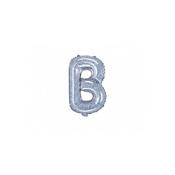 Balon foliowy Litera ''B'', 35cm, holograficzny FB2H-B-018