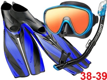 TUSA ZESTAW maska fajka płetwy snorkeling PRO FF19