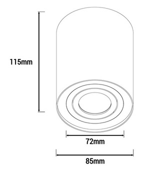 НАВЕРХНОСТНАЯ ГАЛОГЕННАЯ СВЕТОДИОДНАЯ ТРУБКА ПОДВИЖНАЯ +GU10
