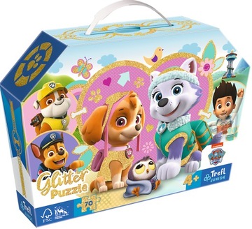 Puzzle 70 Glitter w Kuferku Psi Patrol Skye Trefl