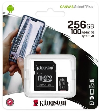Kingston MicroSD Card 256 ГБ Micro CL10 Адаптер