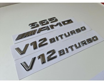 S65 Amg V12 Biturbo Srebrny Chromowany Numer Litery Re