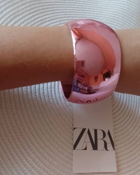 ZARA/ Różowa bransoletka metaliczna