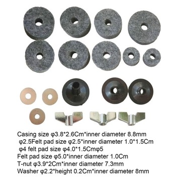 Аксессуары для замены пластин Ключи-бабочки Гайки-барашки Фетр Пластина 18 шт.