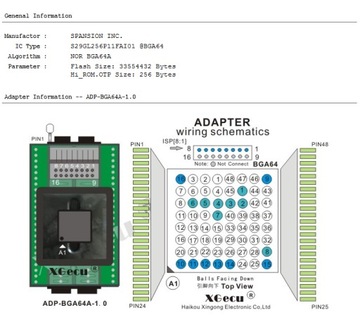 Переходник BGA64 ZIF для программатора XGecu T56